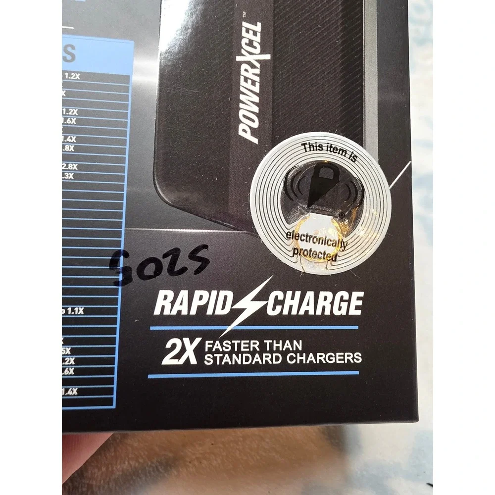 PowerXcel 10000mAh‎ Rapid Charge Power Bank Dual USB Portable Slim Black 15mm